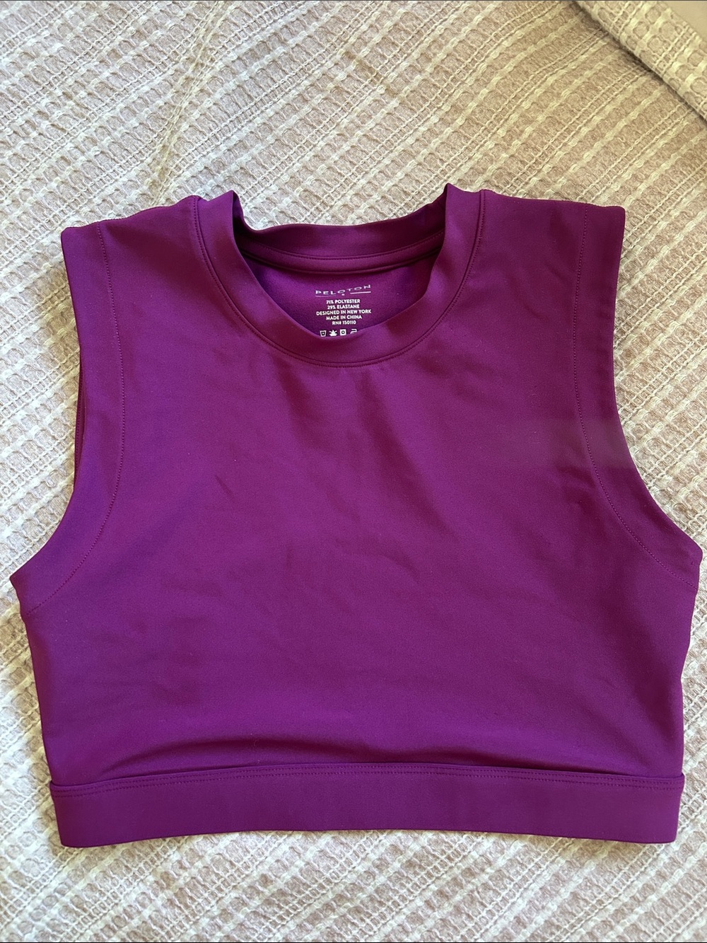 Peloton Deep Magenta Crop Muscle Tank